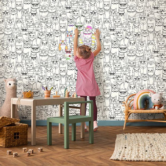 14070 Adventure Awaits Colour me cats Black and White