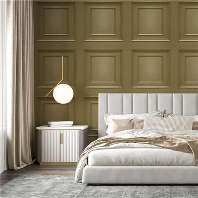 Wood Panel Wallpaper Gold 7396