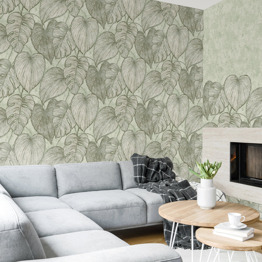 26935 Julie Feels Home Monstera Olive Sage