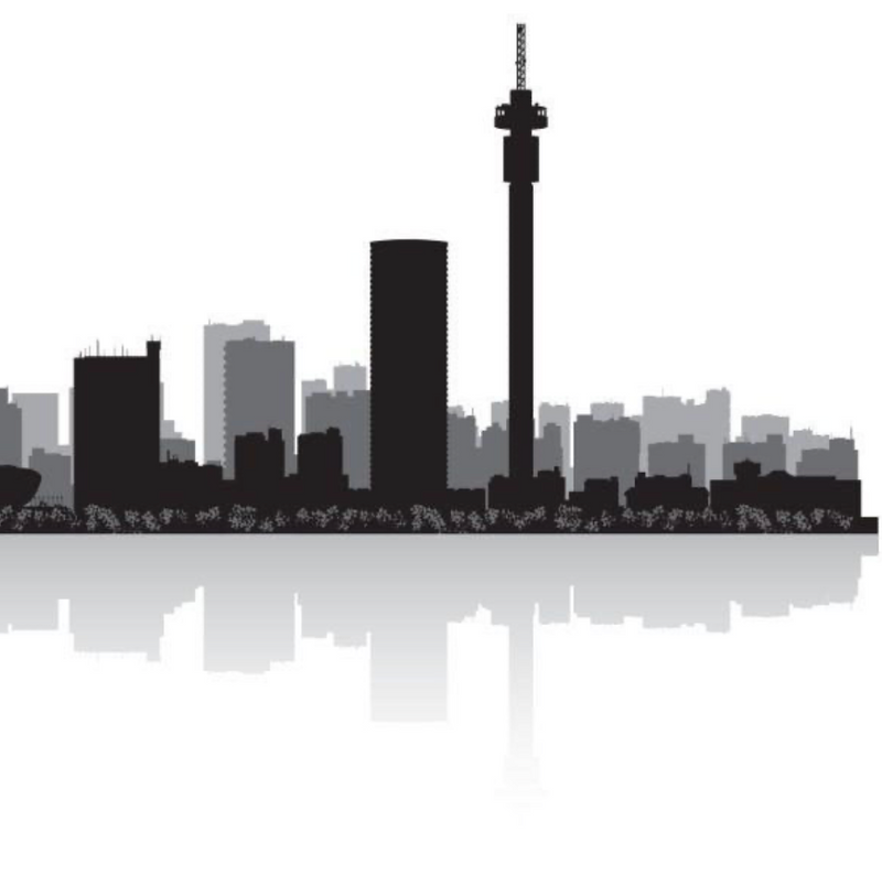 Johannesburg Skyline Black and White  -  [Custom printed at R560/m²]