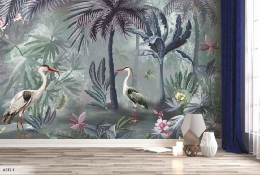 Amazon Tropical Heron Landscape A317