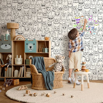 14070 Adventure Awaits Colour me cats Black and White