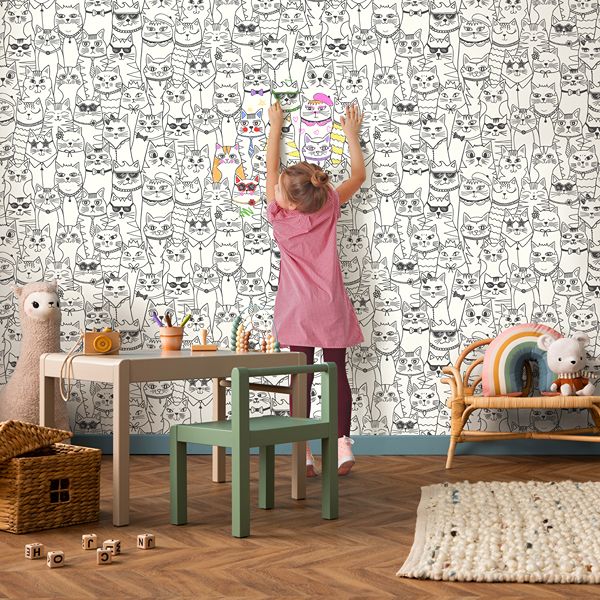 14070 Adventure Awaits Colour me cats Black and White