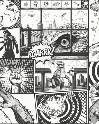 14075 Adventure Awaits City Hero Black and White