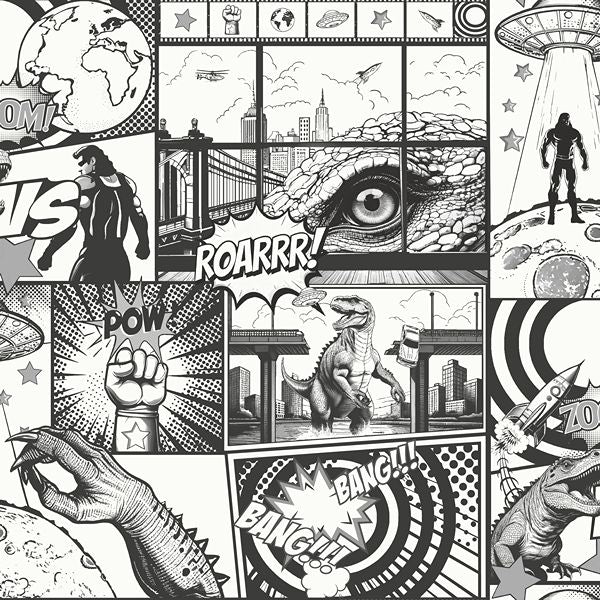 14075 Adventure Awaits City Hero Black and White