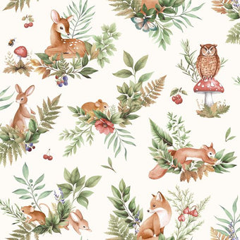 14123 Adventure Awaits Forest Friends Cream/Multi