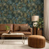 14150 Imaginarium Midnight Woods Teal Yellow