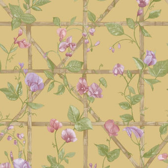14201 Imaginarium Trailing Floral Trellis Ochre