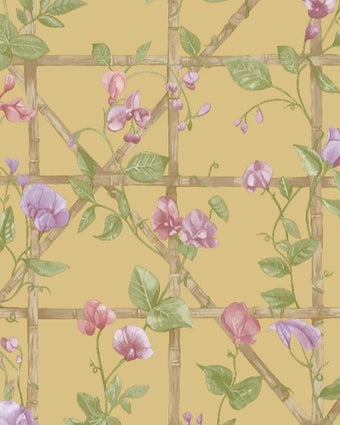 14201 Imaginarium Trailing Floral Trellis Ochre