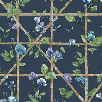 14202 Imaginarium Trailing Floral Trellis Navy