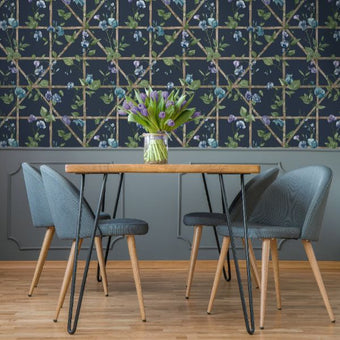 14202 Imaginarium Trailing Floral Trellis Navy