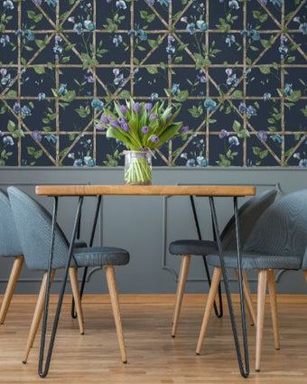 14202 Imaginarium Trailing Floral Trellis Navy