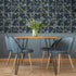 14202 Imaginarium Trailing Floral Trellis Navy