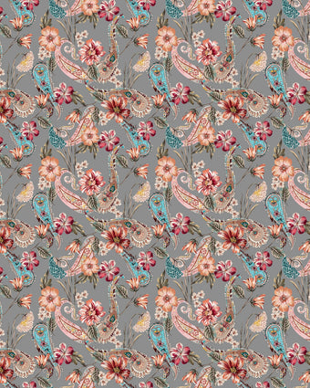 Tropical Paisley  - Grey -  [Custom printed at R598/m²]