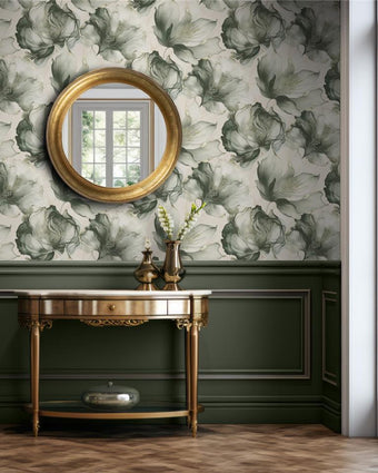 Muriva Elysian Large Floral Wallpaper 212503 Green/Gold