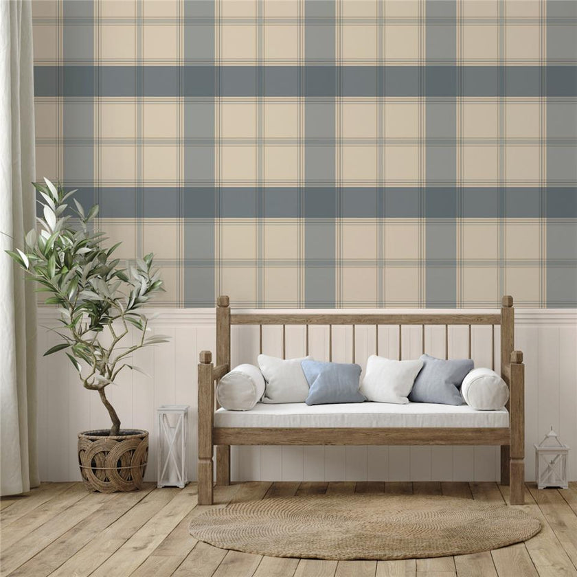 Bramble Check Wallpaper 2306 Blue