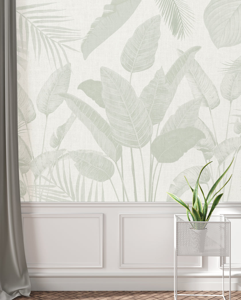 Lush Linen Leaves -  [Custom printed at R598/m²]