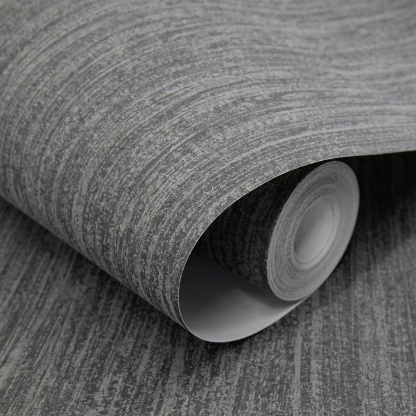 27972 Line and Leaf Plain Texture Anthracite