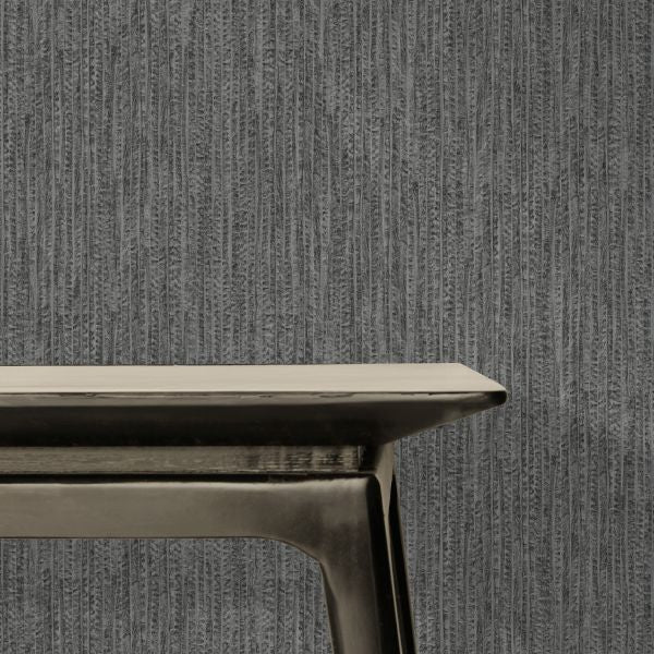 27972 Line and Leaf Plain Texture Anthracite