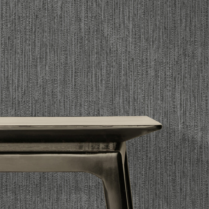 27972 Line and Leaf Plain Texture Anthracite