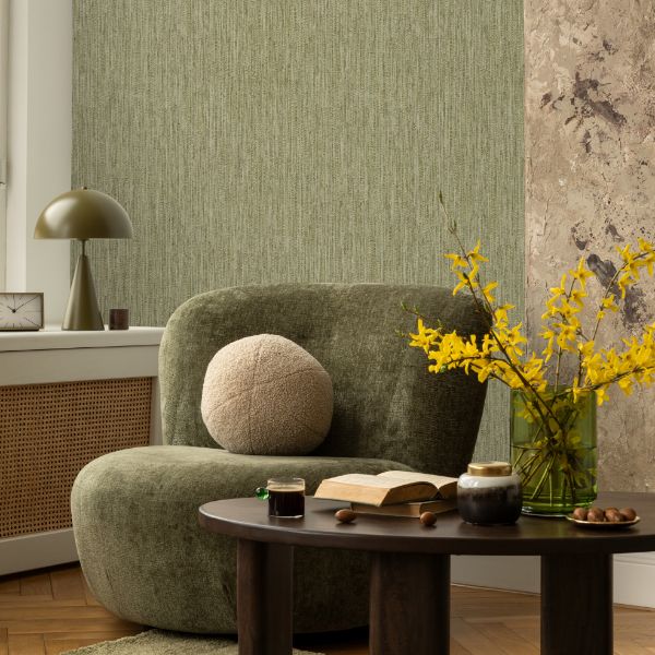27974 Line and Leaf Plain Texture Olive