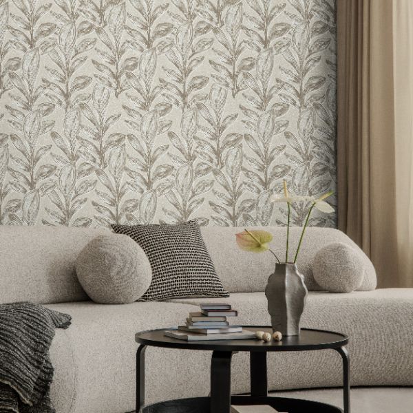 65796 Line and Leaf Fern Greige