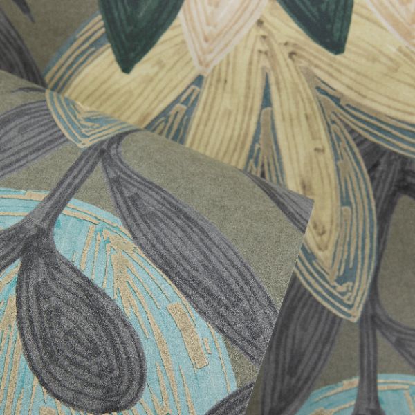 65800 Line and Leaf Flora Teal