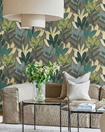 65800 Line and Leaf Flora Teal