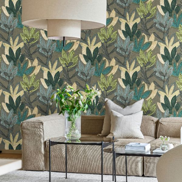65800 Line and Leaf Flora Teal