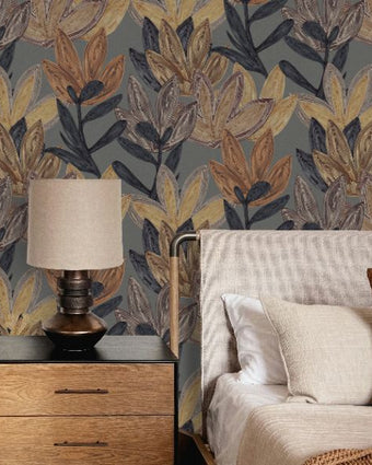 65801 Line and Leaf Flora Mocca