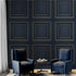 Wood Panel Wallpaper Navy & Gold 7385