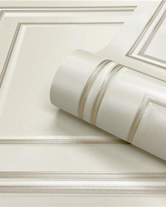 Wood Panel Wallpaper Cream & Gold 7389