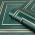 Wood Panel Wallpaper Green & Gold 7395