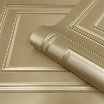 Wood Panel Wallpaper Gold 7396