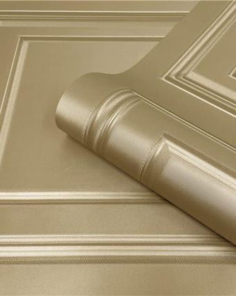 Wood Panel Wallpaper Gold 7396