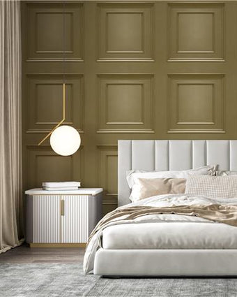 Wood Panel Wallpaper Gold 7396