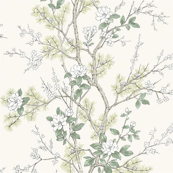 Moda Bridget Floral wallpaper 750 Cream/Sage