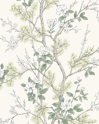 Moda Bridget Floral wallpaper 750 Cream/Sage