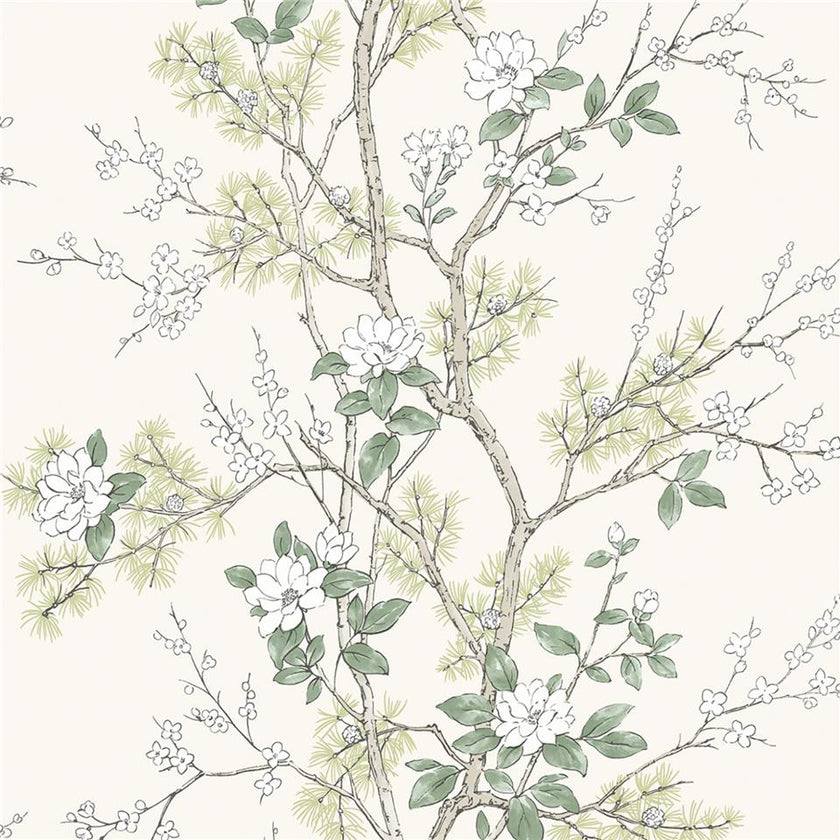 Moda Bridget Floral wallpaper 750 Cream/Sage