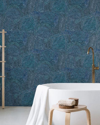 81441 Line and Leaf Pebble Deep Ocean
