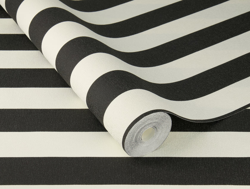 818123 Follow Us Around Stripes Black and Cream