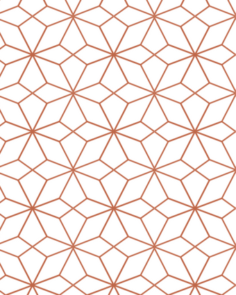 Kumiko  - Rust and White -  [Custom printed at R598/m²]