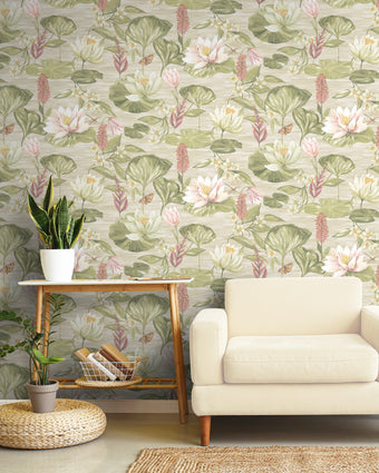 91642 The Lost Garden Water Lily Beige