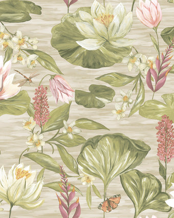 91642 The Lost Garden Water Lily Beige