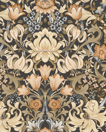 91900 Tales of the Manor Fleurmont Charcoal Orange
