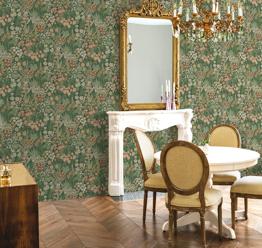 91920 Tales of the Manor Lysandra Emerald Green – Sasi Wallpaper