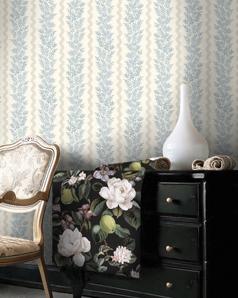 91981 Tales of the Manor Pipkin Stripe Neutral Blue