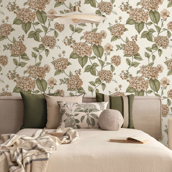 92120 Wanderlust Hortensia Coral Green