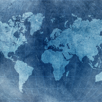 Abstract Blue World Map  -  [Custom printed at R560/m²]