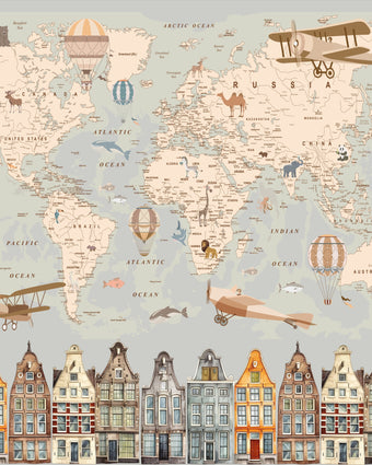 Aviator's Guide World Map  -  [Custom printed at R598/m²]